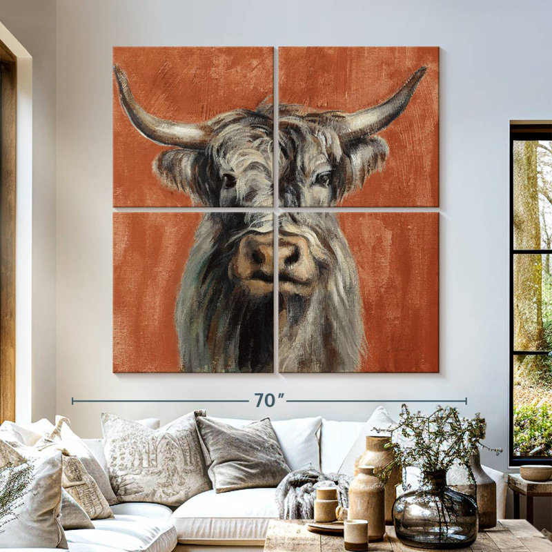 Brampt Highland Cow On Terracotta