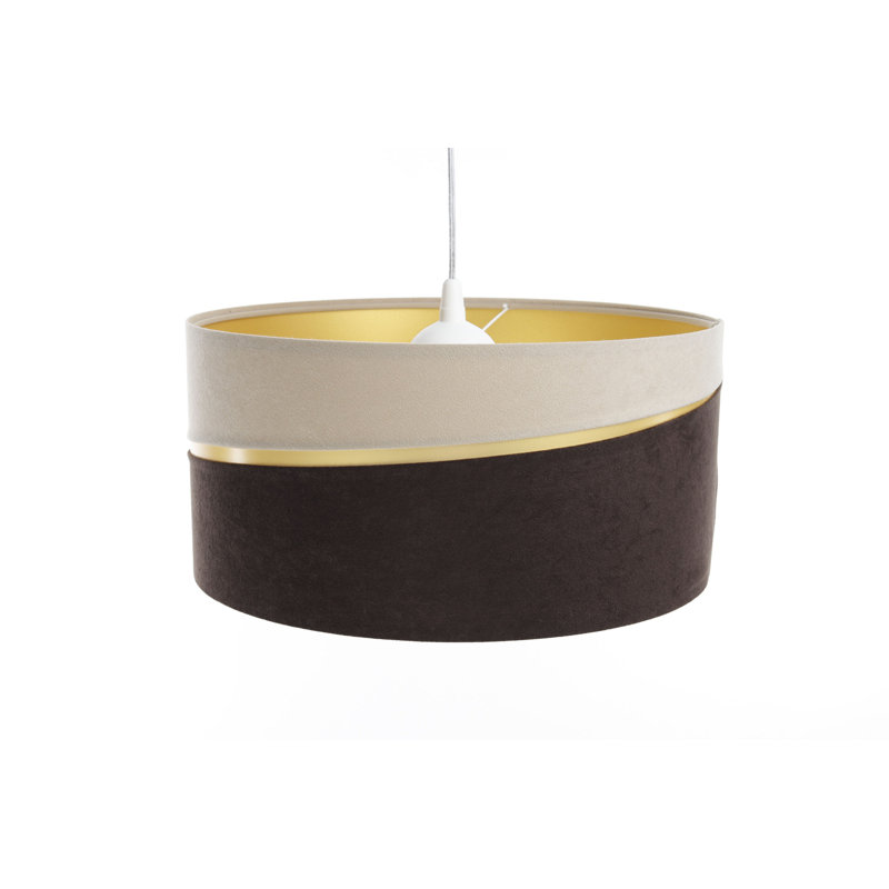 Reppert 1 - Light Drum Pendant, 107cm H x 50cm W x 50cm D, Beige/Brown, White