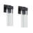 2-Pack Outdoor Wall Light Fixture, Weatherproof Led Wall Sconce With Bubble Crystal And Light Sensor - 12W Per Lamp