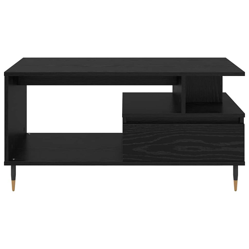 Coffee Table with Storage, Black Oak
