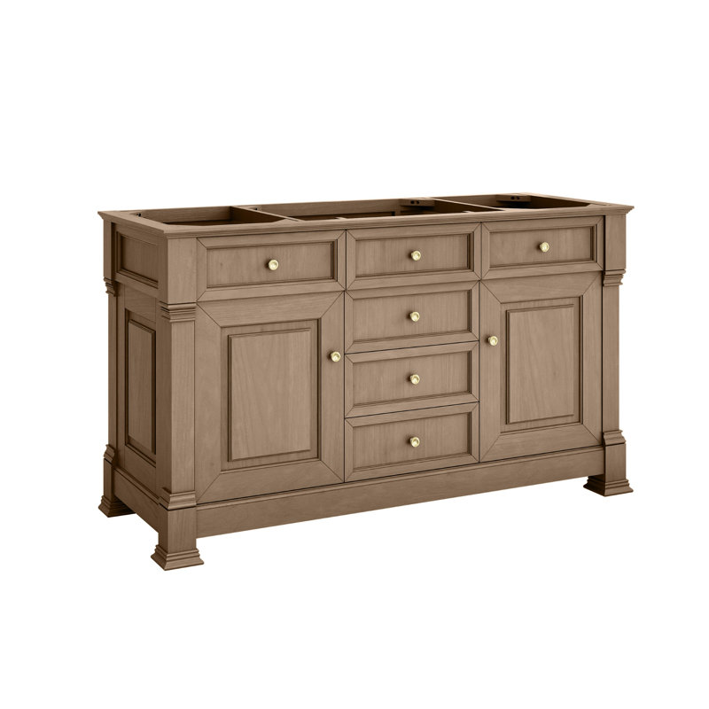 Brookfield Single Vanity, Widespread, Pecan, Ethereal Noctis