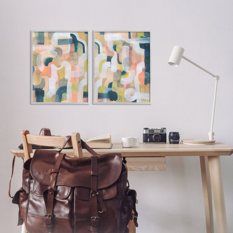  «Curved Retro Abstraction 2 PC» par Grace Popp, Estampe numérique Farmhouse, H 20 po x l 16 po