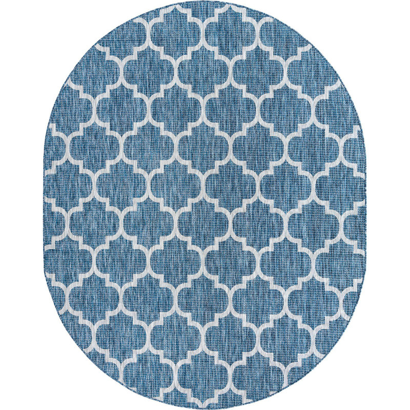Outdoor Preen Rug Sky Color, Oval 7'10" x 10'