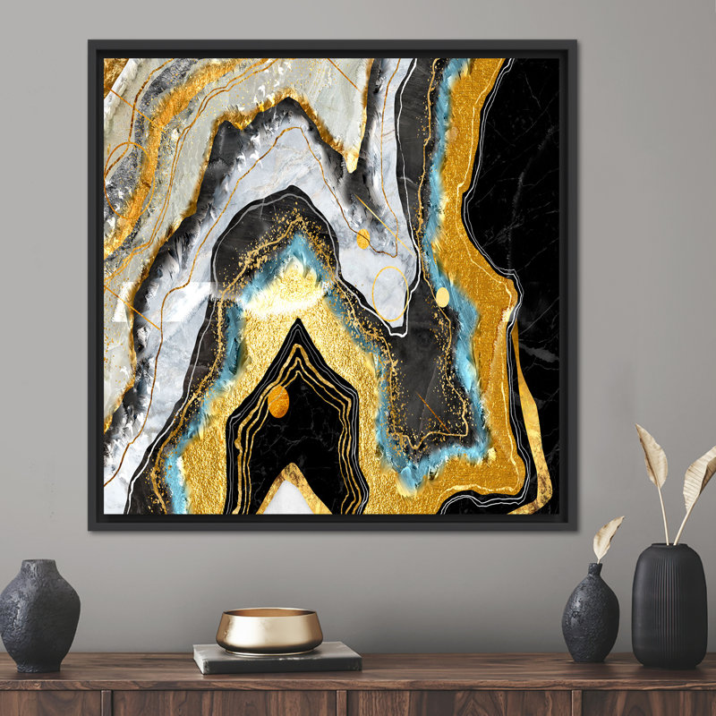 Print on Canvas, Framed Print without Mat, Black, 20 cm H x 20 cm W