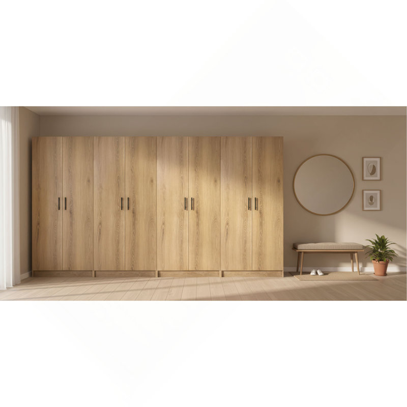 Armoire de rangement polyvalente Modex (ensemble de 4 pièces), Chêne