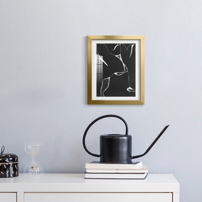 Night Bloom II -Framed Print, 25.5'' H x 17.5'' W, Gold