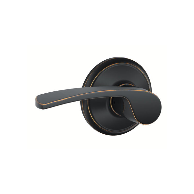 Merano Passage Door Lever with Rosette, Aged Bronze