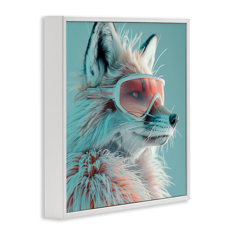 «Winter Whimsy Fox», art de la giclée encadrée par Lazar Studio, Estampe numérique encadrée blanc bord de mer