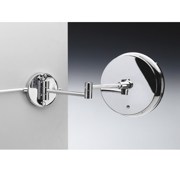 Miroir de maquillage / rasage lumineux, Chrome, Grossissement x5