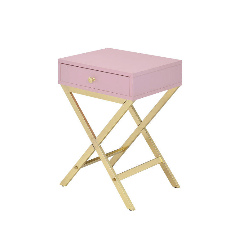 Table d'appoint Coleen, Pink, Gold