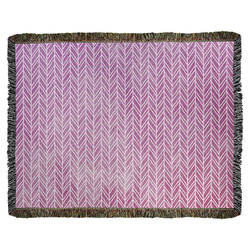 Couverture en coton Katelyn Elizabeth, l 37 po x L 52 po, Rouge / Mauve