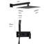 Douche murale noire matte - pomme de pluie 10 po, main avec boyau de 59 po, débit réglable, corrosion, système d'égouttement pour salle de bain noir, tête et douche, fabrication en laiton,