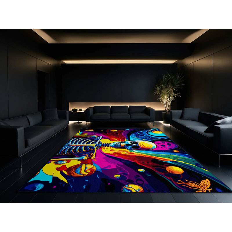 Surreal Swirl Rug, Rectangle 4' x 6'