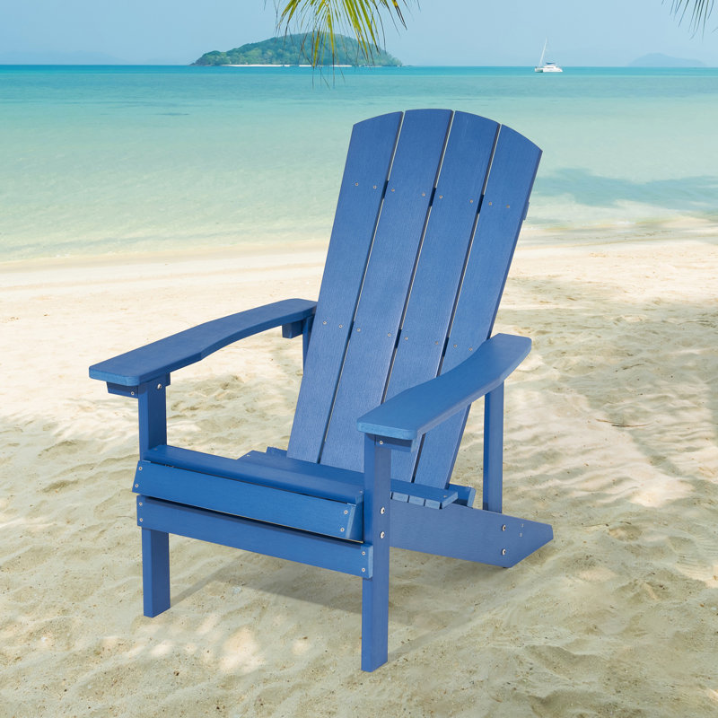 Chaise Adirondack en plastique Yonds, Bleu marine