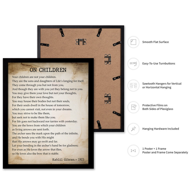 Citation «On Children», Black Framed, Poster, 08"H x 10"W
