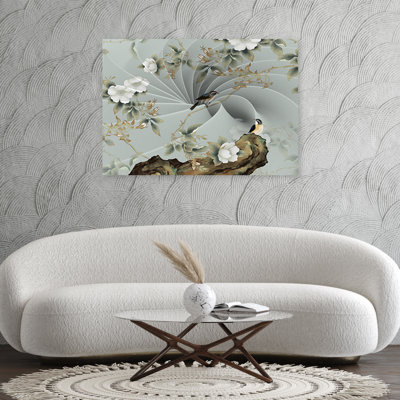 Bird on a Branch 1 Piece Wall Art on Canvas