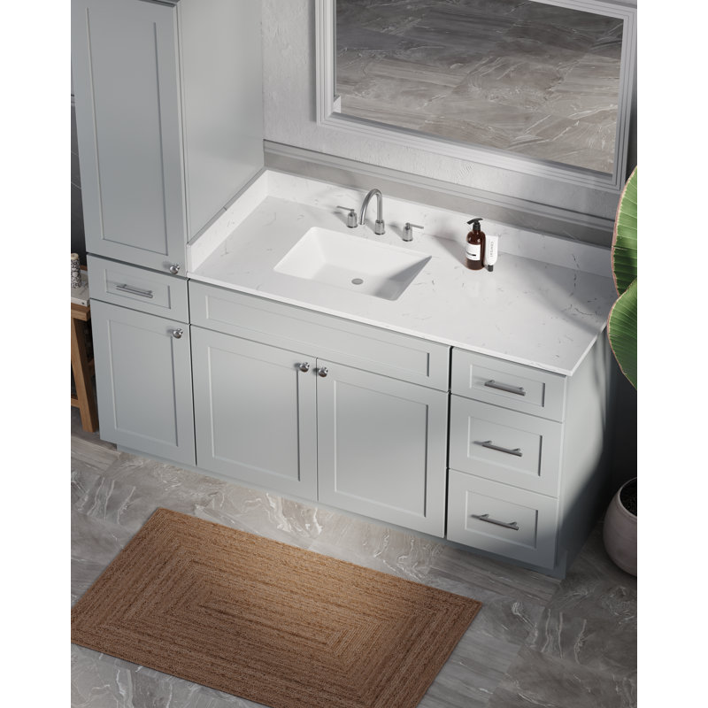 Meuble-lavabo simple Disar, Gris