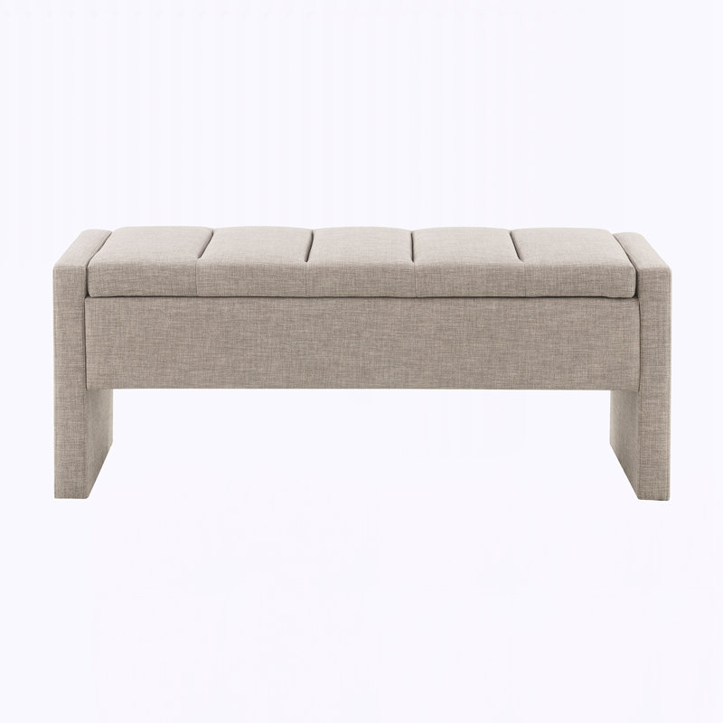 Banc de lit moderne avec rangement, Gris brun