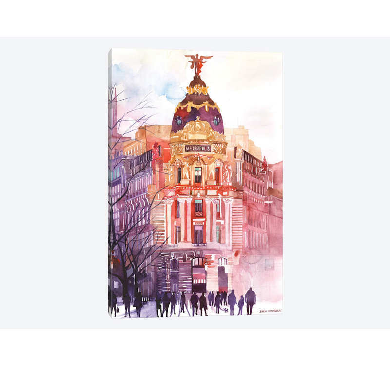 «Madrid» par Maja Wronska, impression sur toile, H 18 po x l 12 po x P 1,5 po, Pas de tapis, Toile tendue