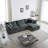 Upholstered Modular Sectional Sofa With Reversible Ottoman