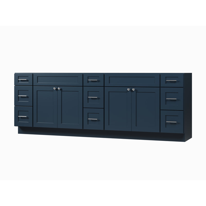 Disar 96" Double Bathroom Vanity Base Only, Blue