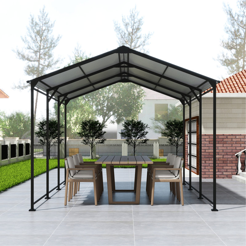 Abri de garage extérieur robuste en métal galvanisé 1015 pi - Abri de garage avec toit en acier