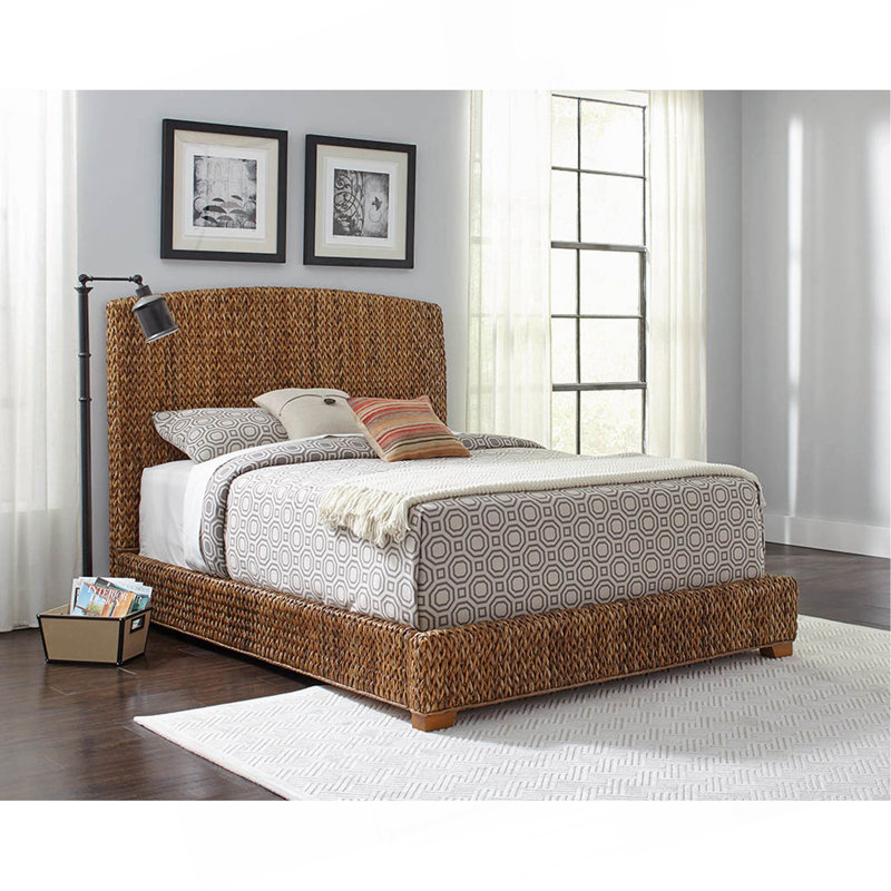 Grand lit Holden brun rustique et naturel, Grand lit