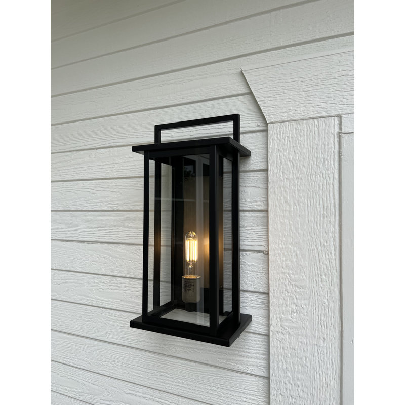 Langston Two-Tone Wall Mount Aluminum Outdoor Lantern, 18.3" H x 8.75" W x 6" D
