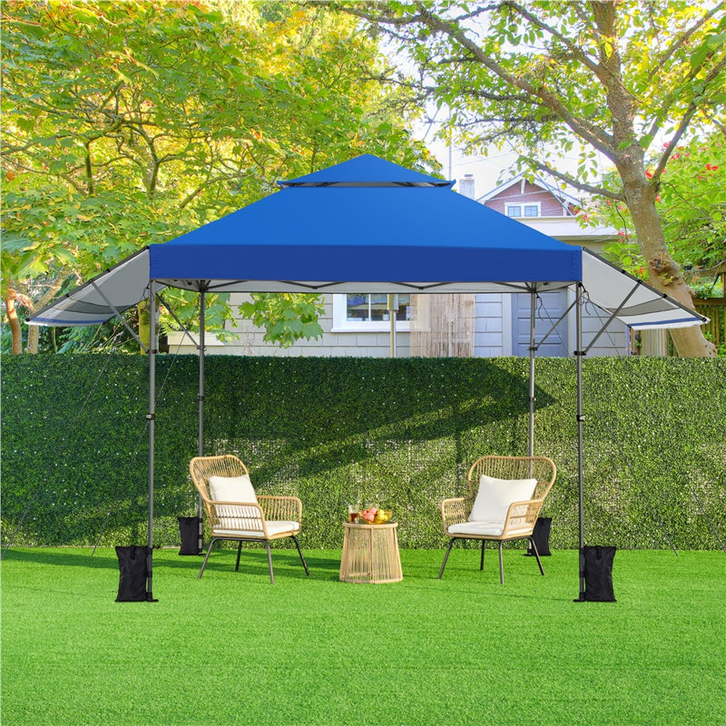17 Ft. W X 10 Ft. D Steel Pop-Up Canopy, Blue