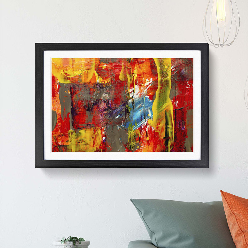 Abstract Art Painting Vol.198 by S.Johnson - Picture Frame Painting Print, Black Framed, 36cm H x 48cm W x 2cm D