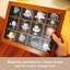 Mini-vitrine en bois avec couvercle transparent, tablette murale à 12 fentes, style rétro