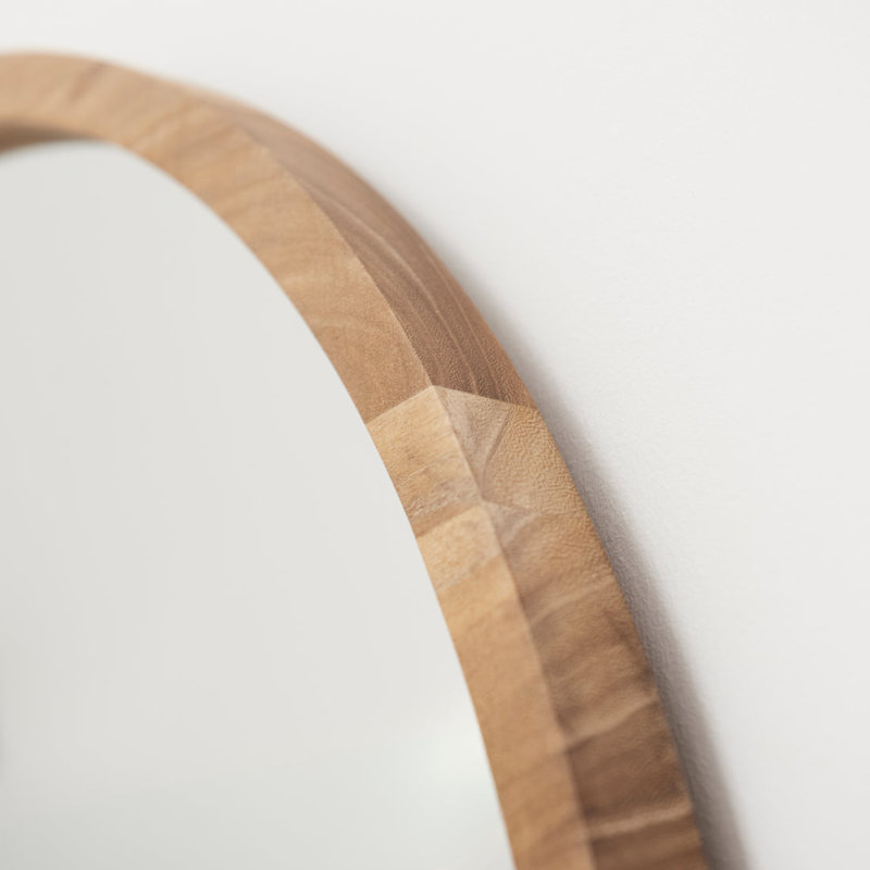 Symari 70x70cm Arch Mirror, Natural, Solid Wood
