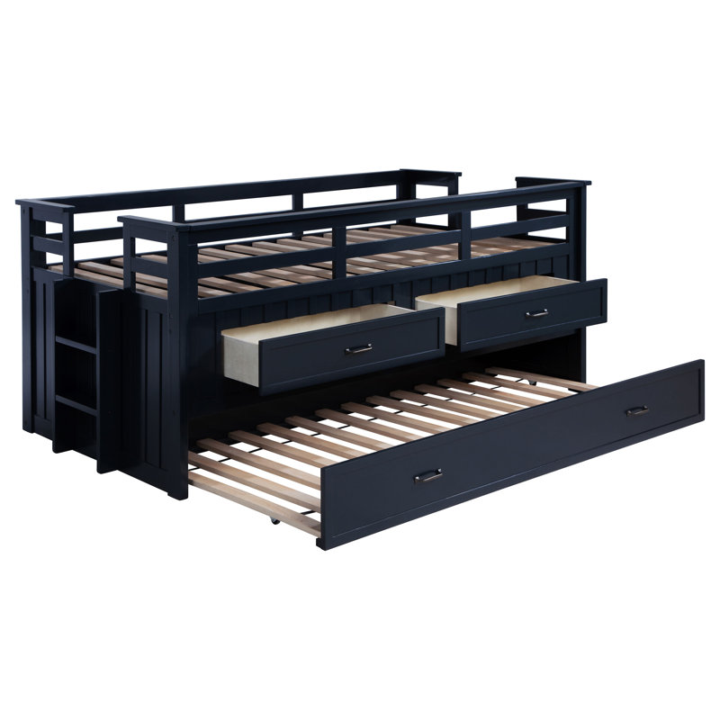 Lit-bateau simple avec couchette Carlsbad, Bleu marine