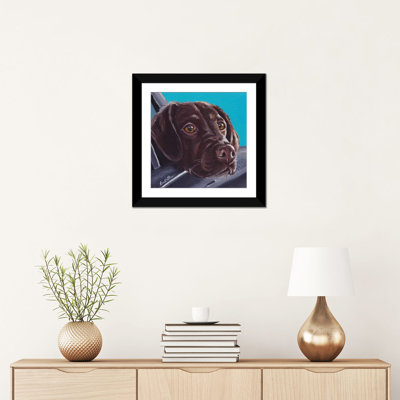 " Chocolate Lab In Car " by Hippie Hound Studios