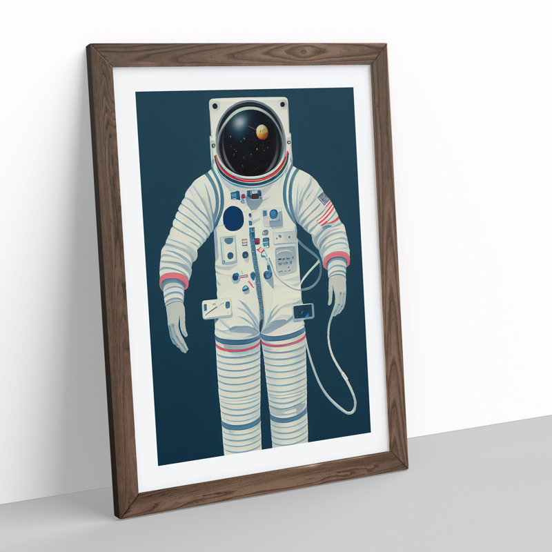 Portrait of an Astronaut - Framed Print, 46cm W x 34cm W x 2cm D, Walnut Framed