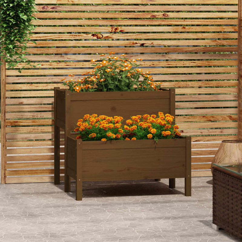 Anyssa Wood Raised Garden Bed, White, 75cm H x 84.5cm W x 84cm D