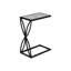 Table d'appoint, en forme de C, bout, côté, collation, stratifié gris, métal noir, contemporain, moderne