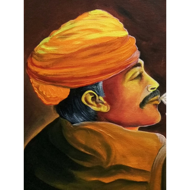 Enjoying Man In Festival | Acrylique sur toile | Par Shankar