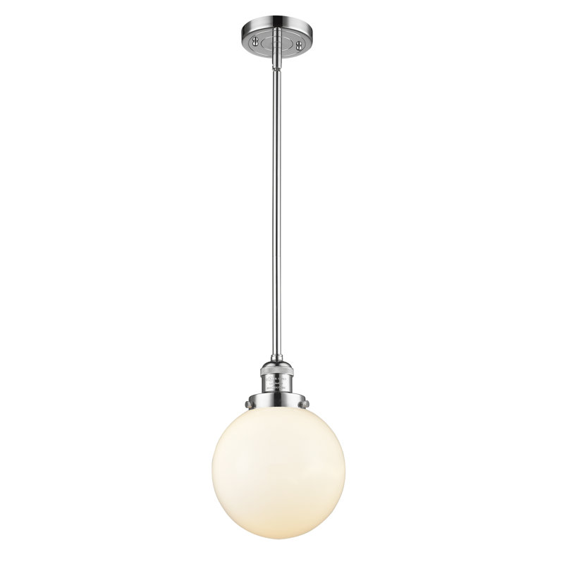 Luminaire suspendu sphère 1 lumière Zarmayr, Boîtier blanc mat, DEL