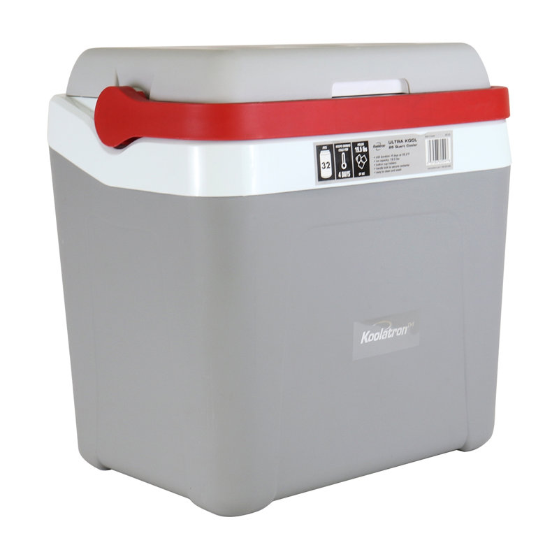 Koolatron Ultra Kool Ice Chest Cooler with Carry Handle - Grey