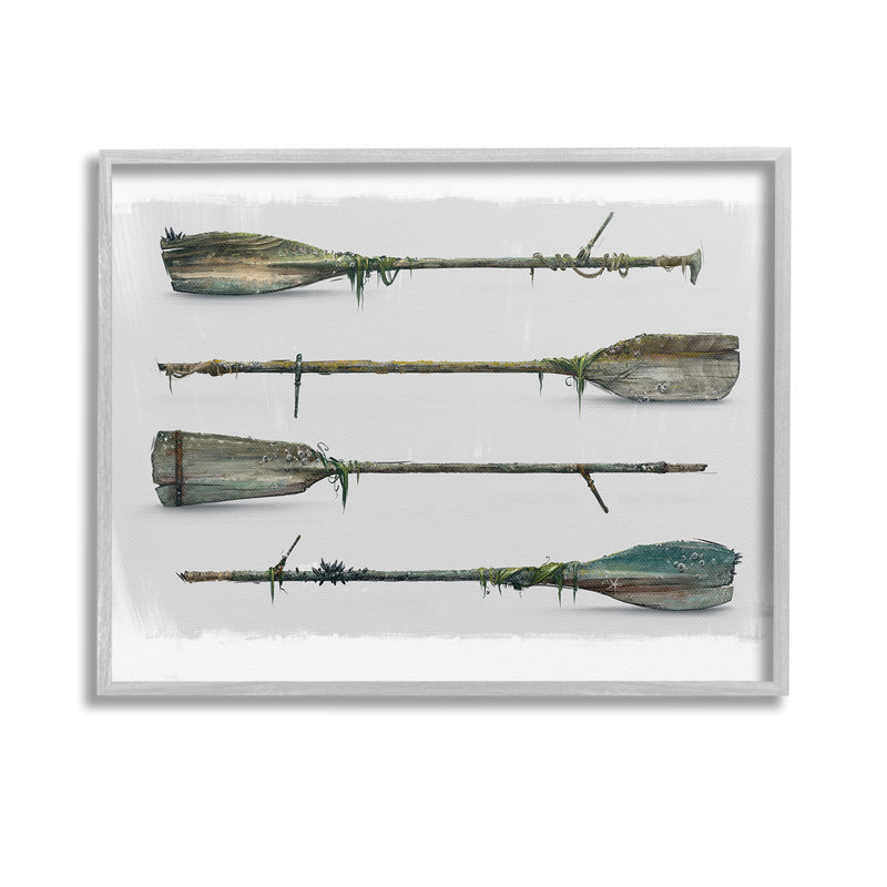«Vintage Nautical Boat Oars», art de la giclée sur toile, Estampe numérique Farmhouse, H 11 po x l 14 po