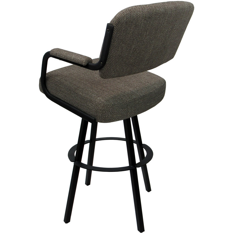 Tabouret pivotant rembourré Cessna, Noir, Cacao, Counter Stool (26" Seat Height)