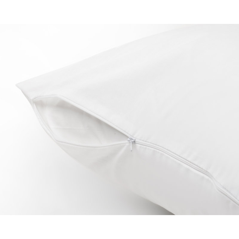  Cotton Blend Zipper Pillow Protector, Queen