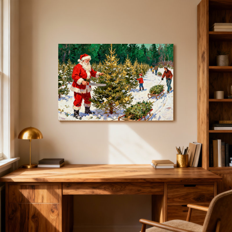 Sapin de Noël de Noël dans la forêt enneigée, H 12 po x l 18 po