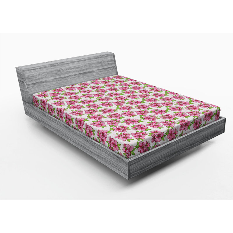 Microfiber Floral Fitted Sheet, Full Fitted Sheet