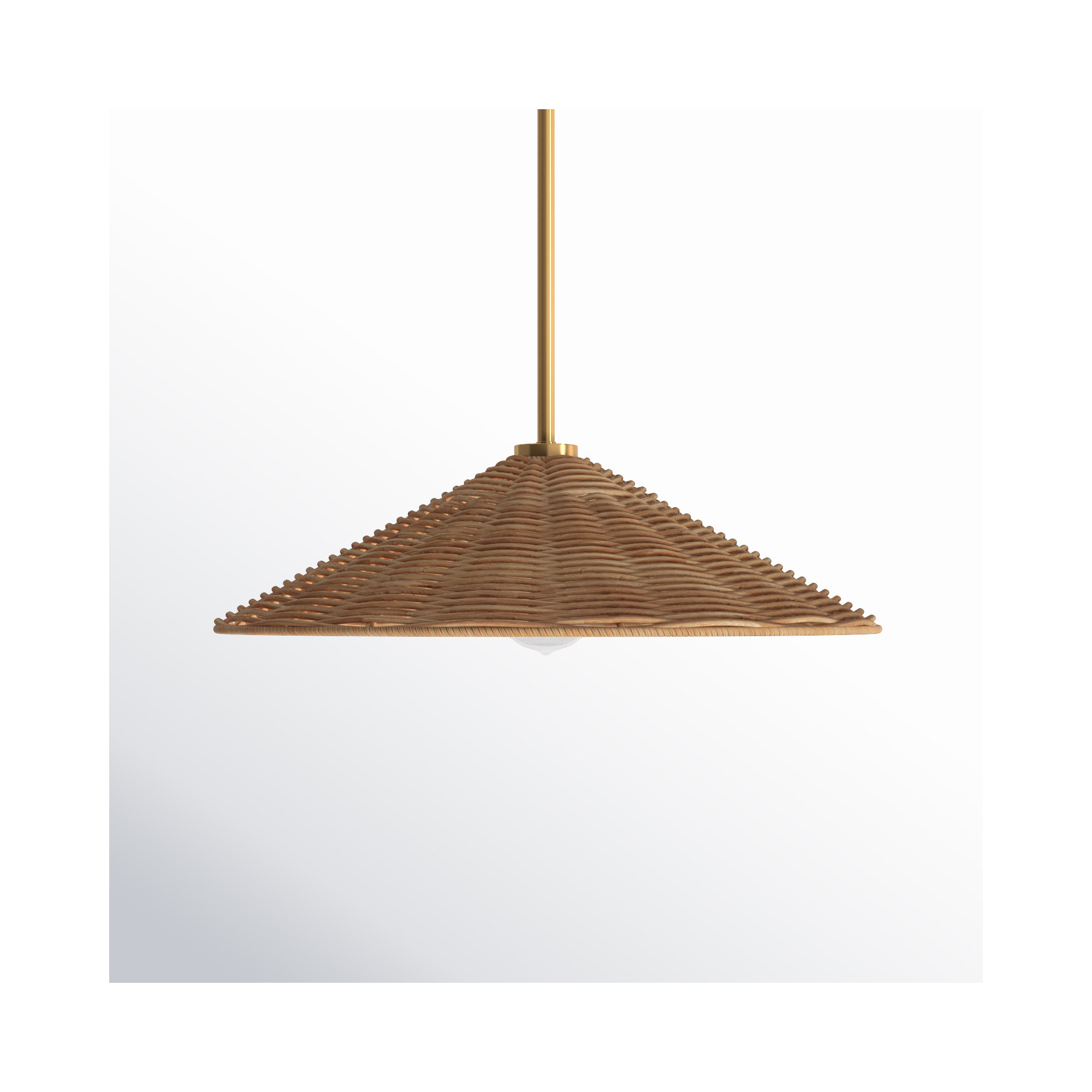 Lilliana Single Light Natural Rattan Pendant, 5" H x 20" W x 20" D, Natural Brass