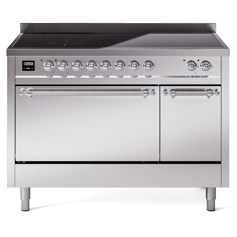 ILVE Nostalgie II 48 in Induction Range, Stainless Steel/Chrome