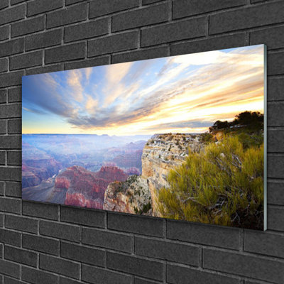 Landscape Sea Mountains - No Frame Print on Glass