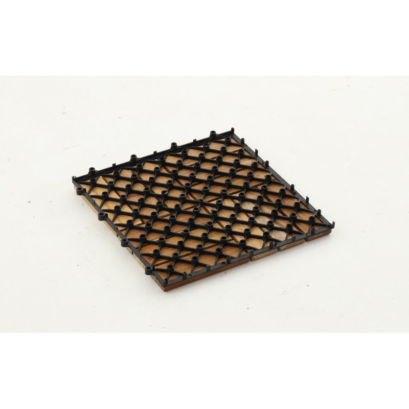 11.8'' L x 11.8'' W Wood Interlocking Deck Tile in Natural