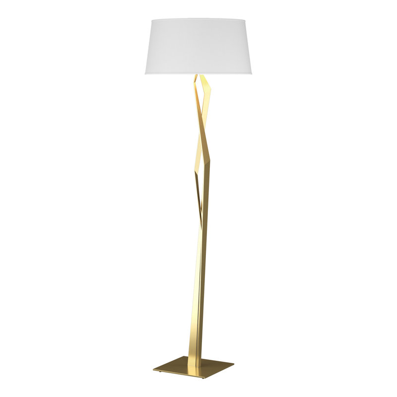 Facet 66" Novelty Floor Lamp, Natural Anna, Modern Brass